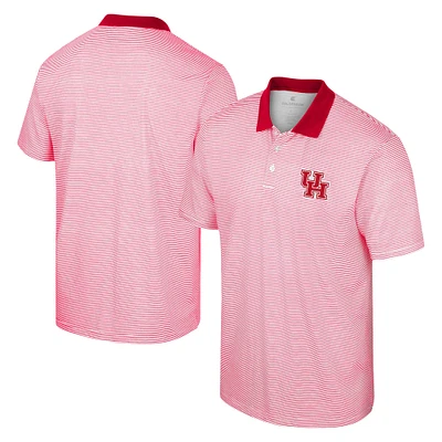 Men's Colosseum White Houston Cougars Print Stripe Polo