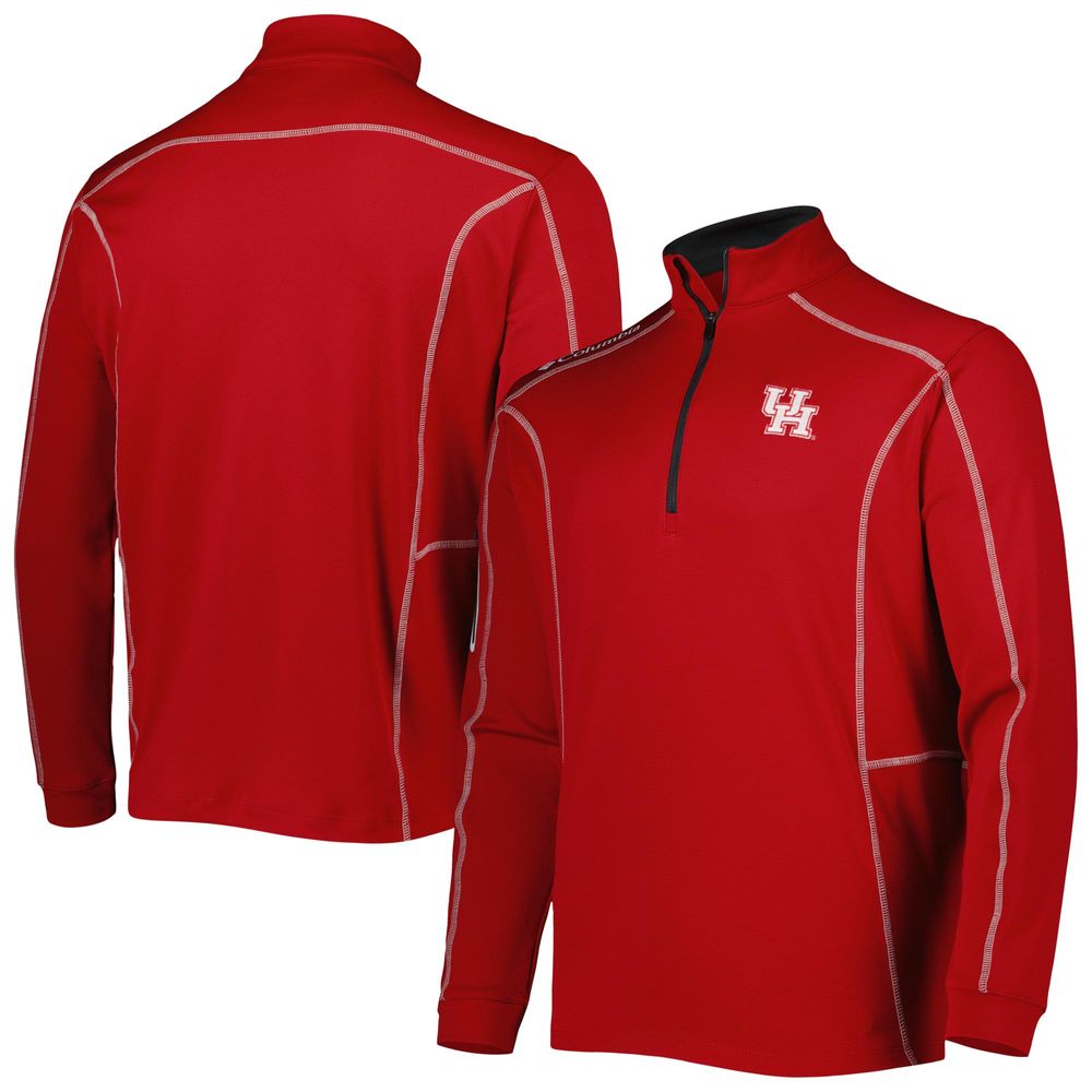 Men's Columbia Golf Red Houston Cougars Shotgun Quarter-Zip Pullover Jacket