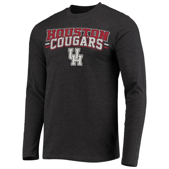 Concepts Sport pour homme Rouge/anthracite chiné Houston Cougars Meter T-shirt à manches longues et pantalon Ensemble de nuit