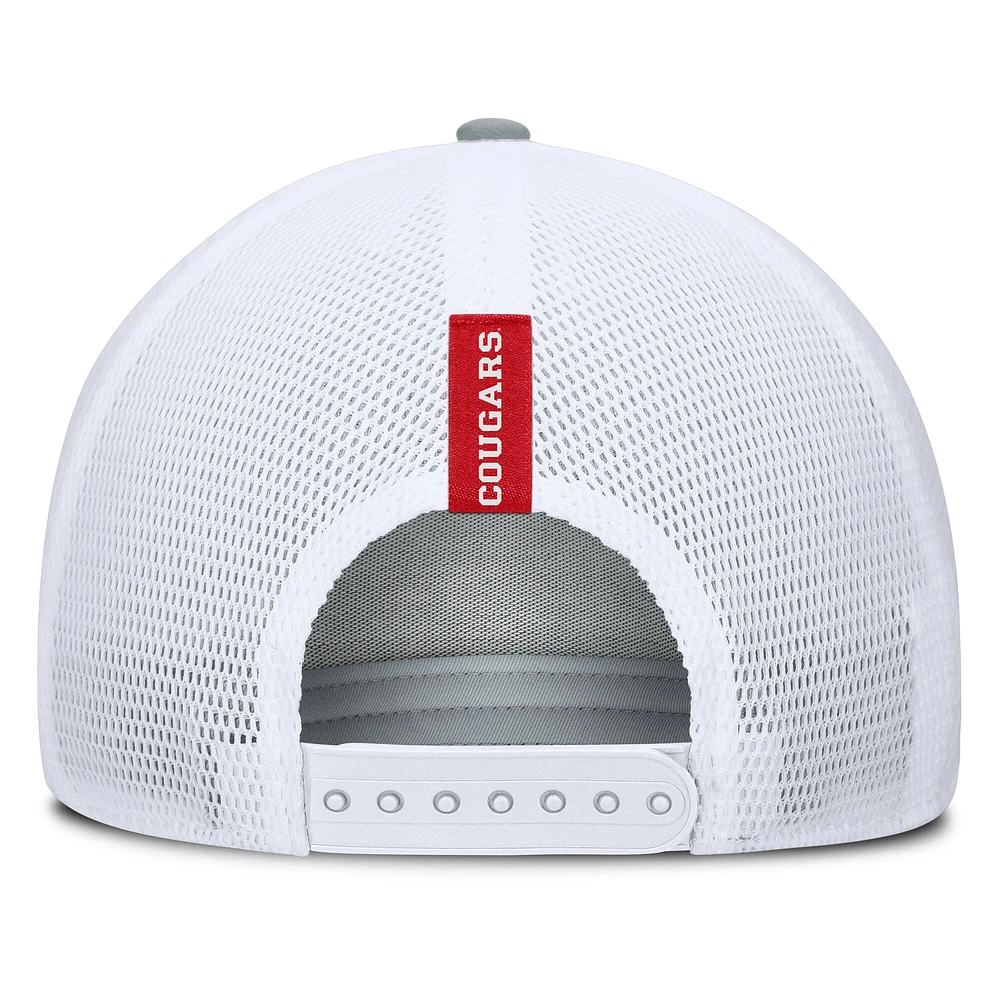 Men's Fanatics Heather Gray/Red Houston Cougars Profile Trucker Adjustable Hat
