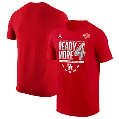 Men's Jordan Brand Red Houston Cougars 2025 NCAA Basketball Tournament March Madness Final Four Regional Champions Locker Room T-Shirt