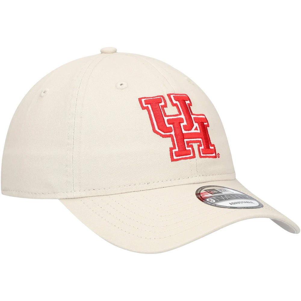 Casquette réglable crème Houston Cougars Team 9TWENTY New Era pour hommes