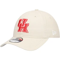 Casquette réglable crème Houston Cougars Team 9TWENTY New Era pour hommes