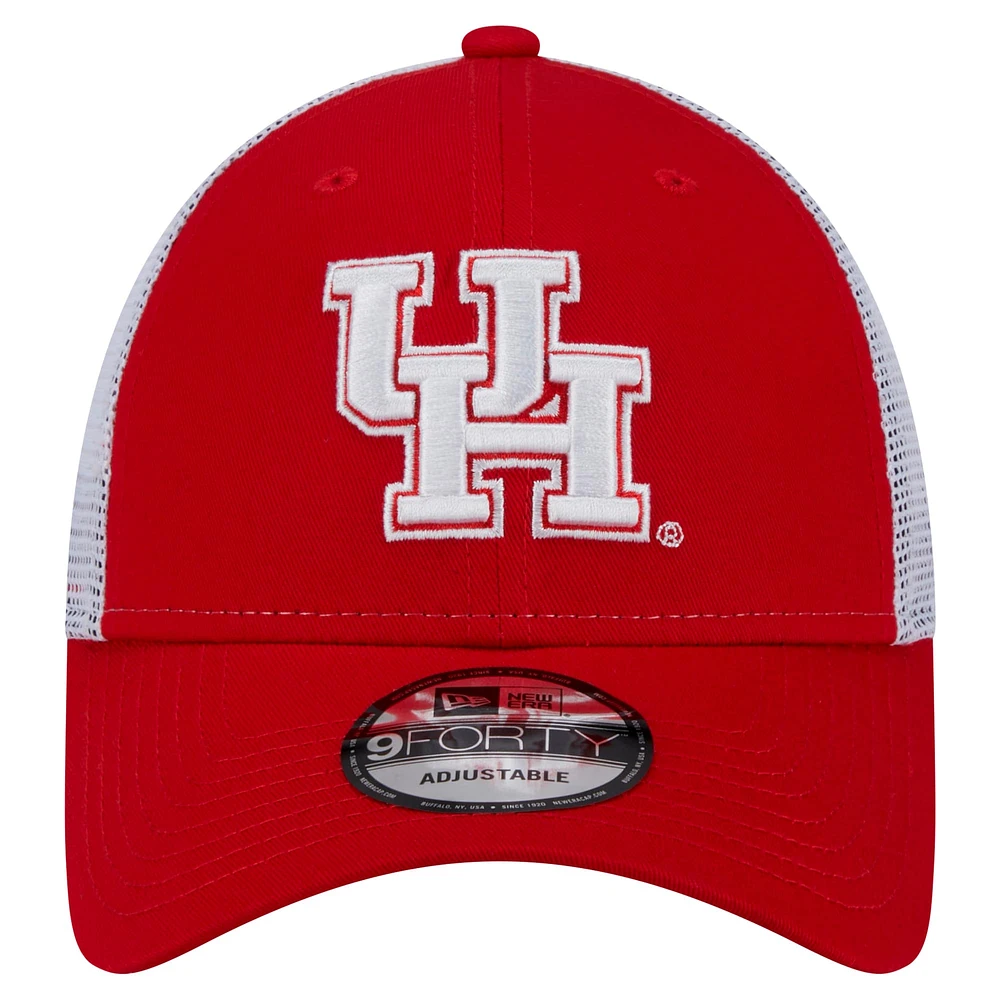 Casquette ajustable rouge Houston Cougars Trucker 9FORTY de New Era pour homme