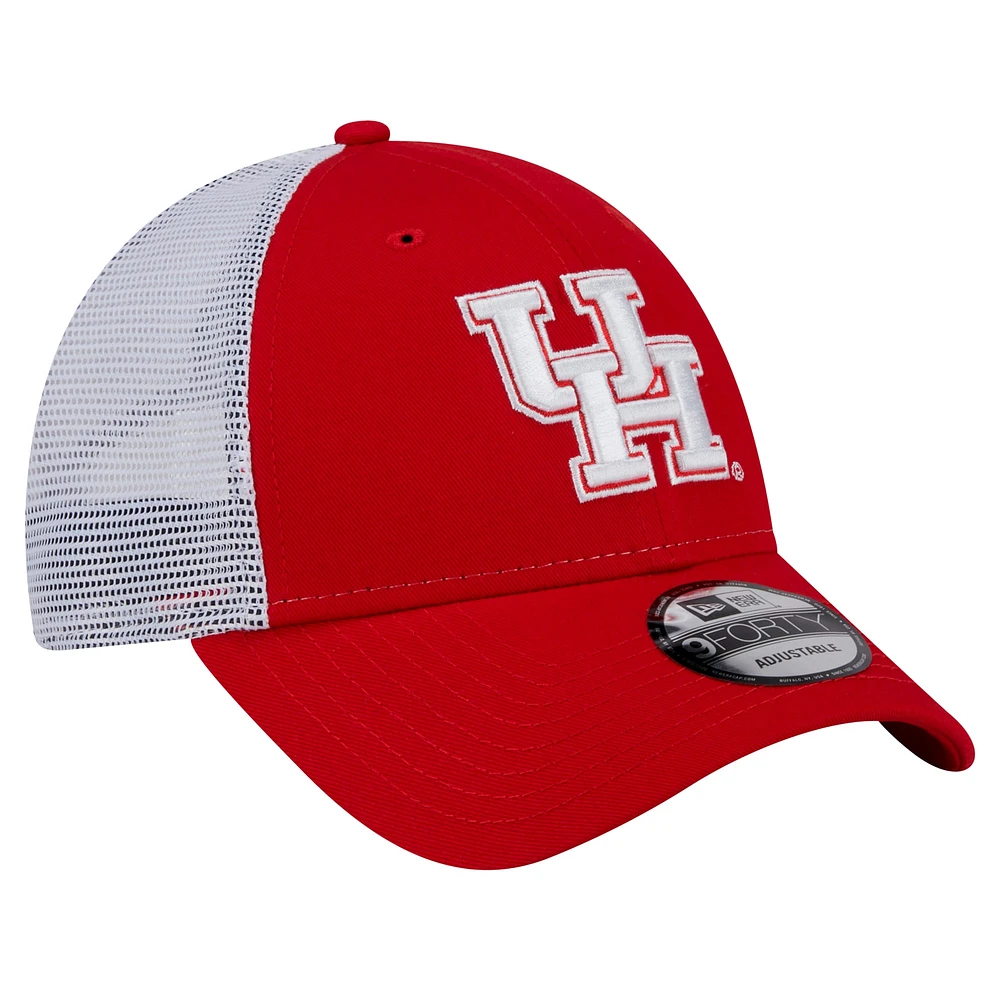 Men's New Era  Red Houston Cougars Trucker 9FORTY Adjustable Hat