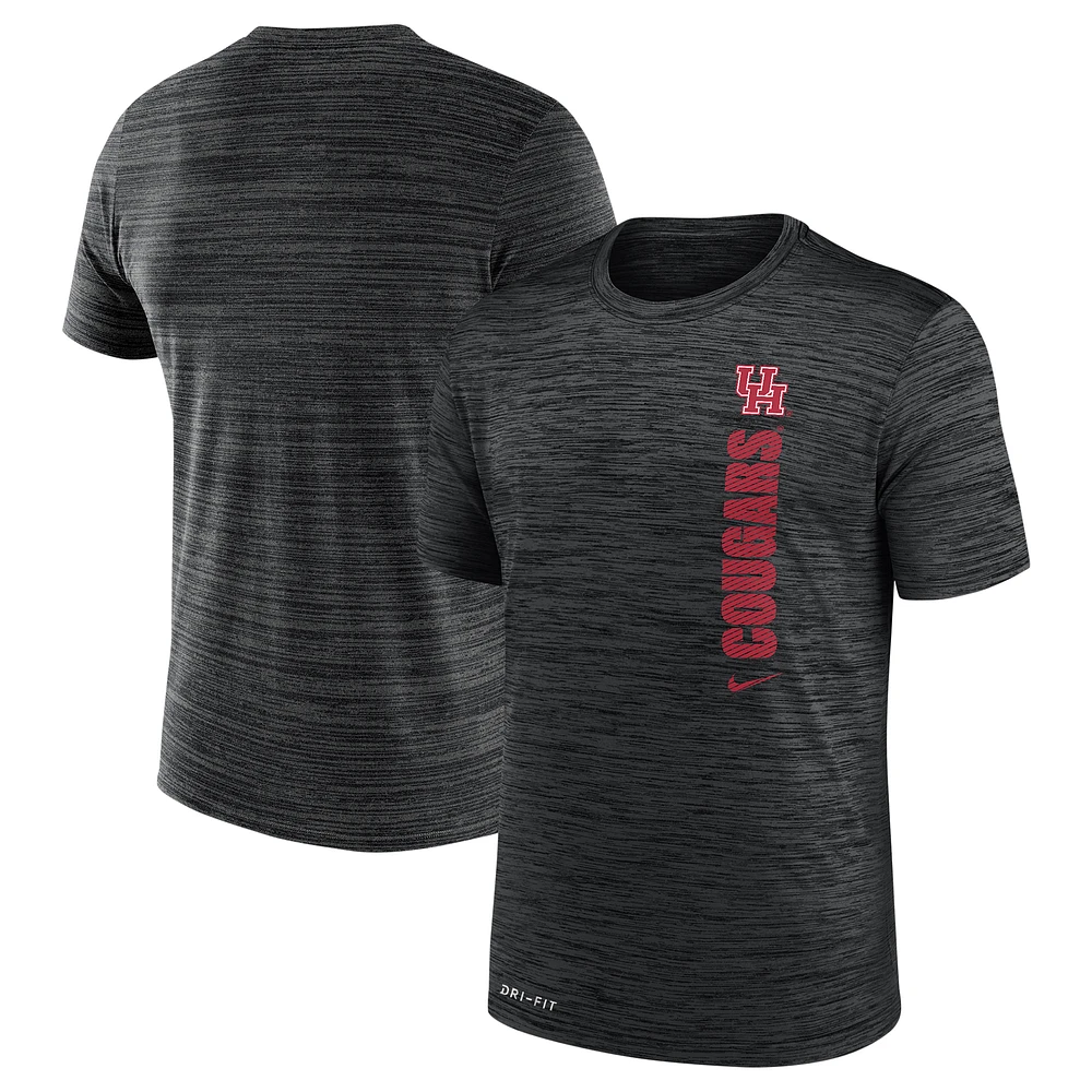 T-shirt Nike noir Houston Cougars 2024 Sideline Velocity Legend Performance pour homme