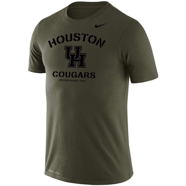 T-shirt de Performance pour homme Nike Houston Cougars Stencil Arch olive