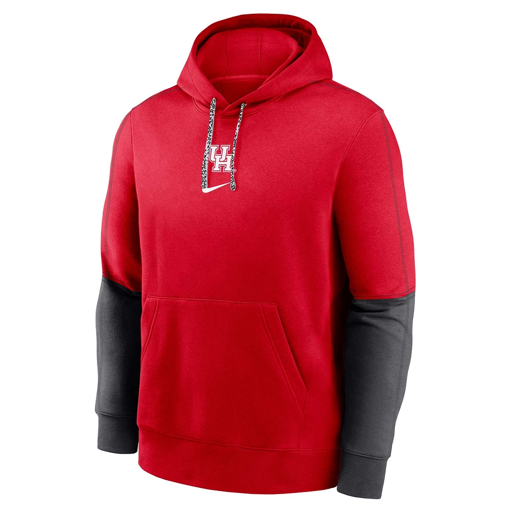 Sweat à capuche Nike rouge Houston Cougars 2024 Sideline Club pour homme