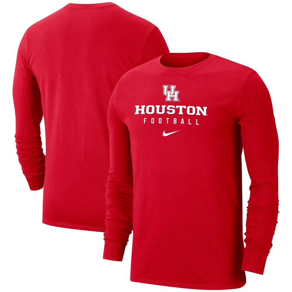 T-shirt à manches longues Nike rouge Houston Cougars pour homme