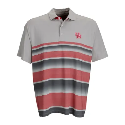 Houston Cougars Pro Fade Stripe Polo - Red/Gray