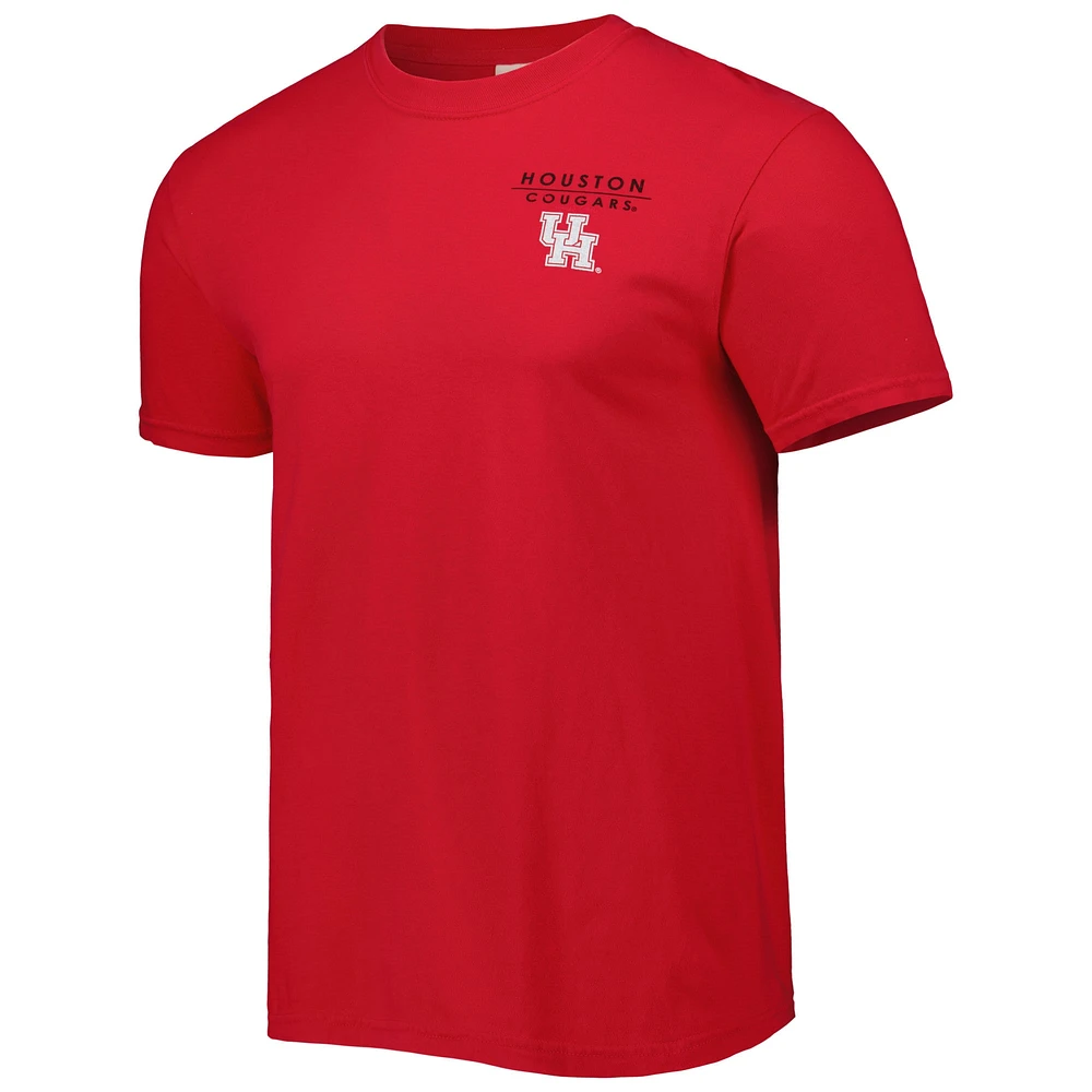 T-shirt rouge Houston Cougars Landscape Shield pour homme