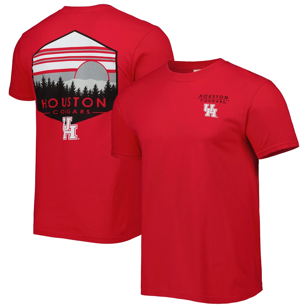 T-shirt rouge Houston Cougars Landscape Shield pour homme