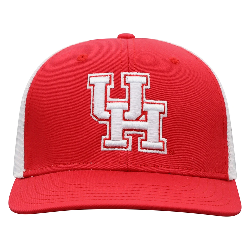 Casquette de camionneur ajustable Victory Baseline rouge/blanc pour homme Top of the World des Houston Cougars