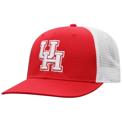 Casquette de camionneur ajustable Victory Baseline rouge/blanc pour homme Top of the World des Houston Cougars