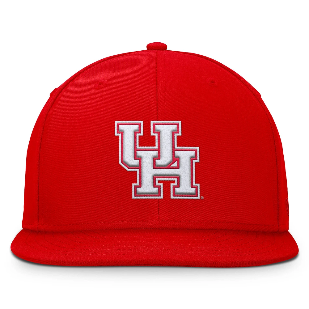 Men's Top of the World Red Houston Cougars Fundamental Snapback Hat