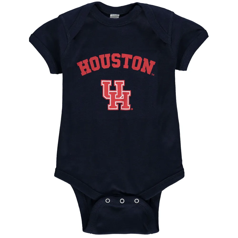 Newborn & Infant Navy Houston Cougars Arch Logo Bodysuit