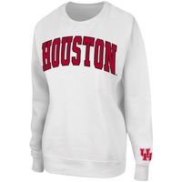 Women's Colosseum White Houston Cougars Campanile Pullover Sweatshirt