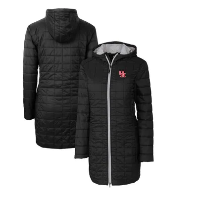 Houston Cougars Cutter & Buck Women's Rainier Primaloft Eco Hooded Long Coat - Black