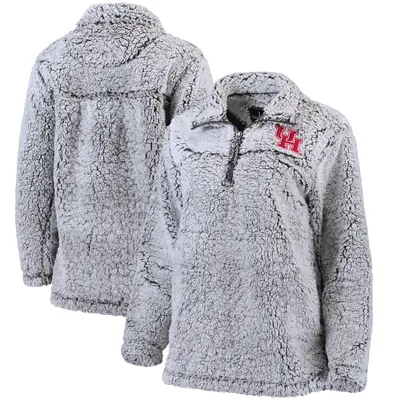 Houston Cougars Women's Sherpa Super Soft Quarter Zip Pullover Jacket - Gray