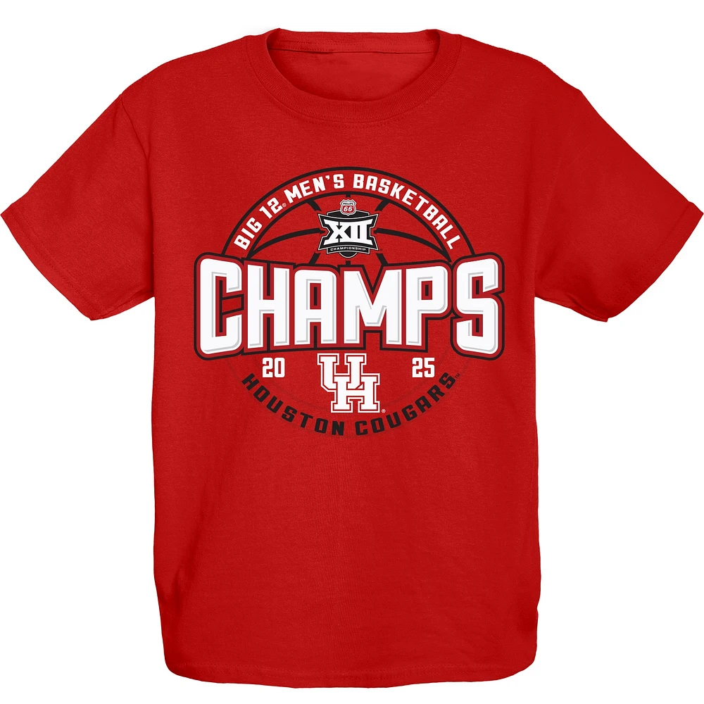 Youth Blue 84 Red Houston Cougars 2025 Big 12 Men's Basketball Conference Tournament Champions T-Shirt