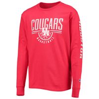 Youth Champion Red Houston Cougars Basketball Long Sleeve T-Shirt