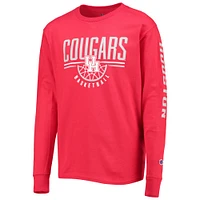 T-shirt à manches longues de basket-ball Houston Cougars rouge champion la jeunesse pour