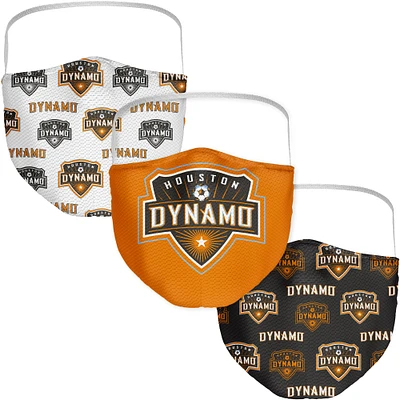 Adulte Fanatics Houston Dynamo All Over Logo Couvre-visage 3-Pack