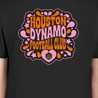 Girls Youth New Era Black Houston Dynamo FC Bubble Heart T-Shirt