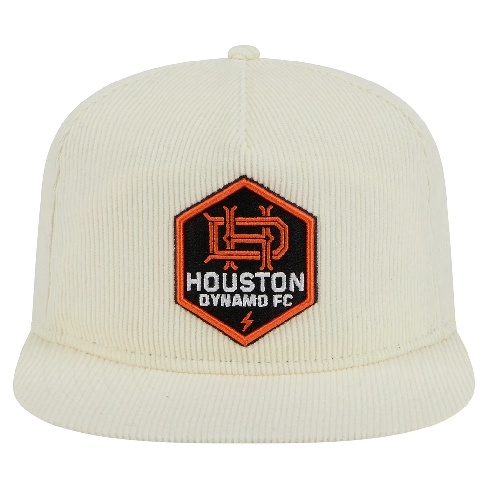 Men's New Era  Cream Houston Dynamo FC 2025 Kickoff Snapback Golfer Hat