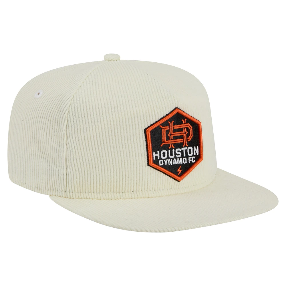 Men's New Era  Cream Houston Dynamo FC 2025 Kickoff Snapback Golfer Hat