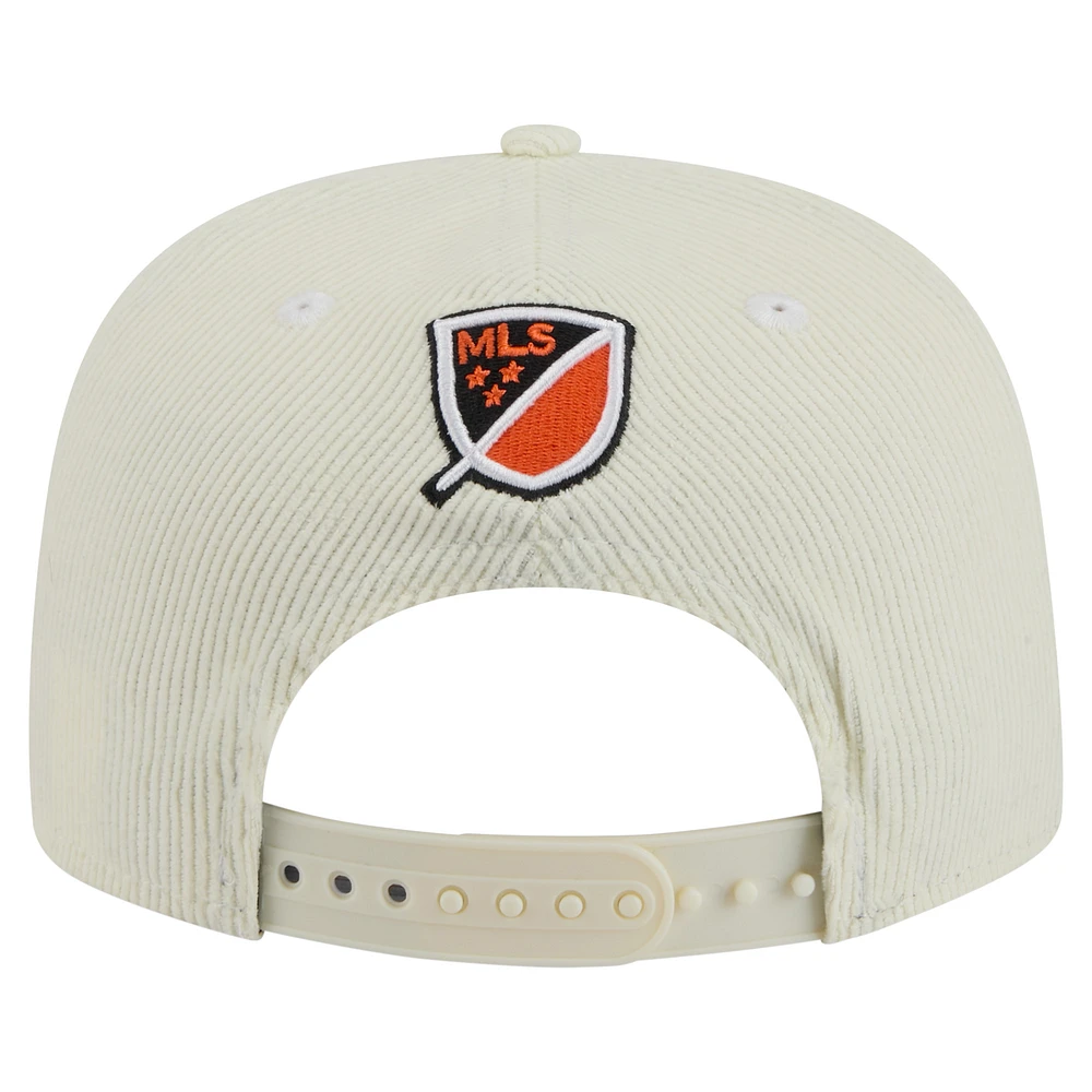Men's New Era  Cream Houston Dynamo FC 2025 Kickoff Snapback Golfer Hat