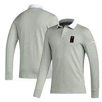 Polo à manches longues de voyage adidas 2023 Player gris Houston Dynamo FC pour hommes