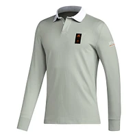 Polo à manches longues de voyage adidas 2023 Player gris Houston Dynamo FC pour hommes