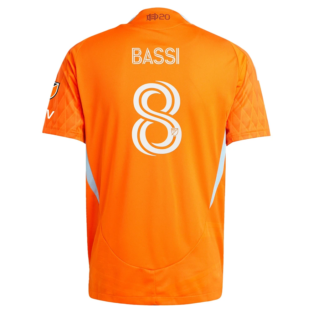 Men's adidas Amine Bassi Orange Houston Dynamo FC 2025 Season 20 Authentic Player Jersey