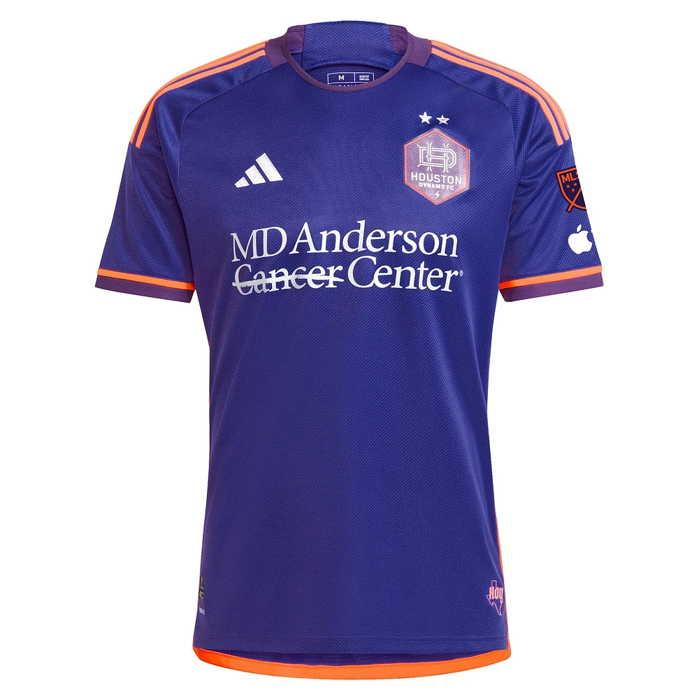 Maillot de joueur authentique violet adidas Amine Bassi Houston Dynamo FC 2024 Still Holdin' pour homme