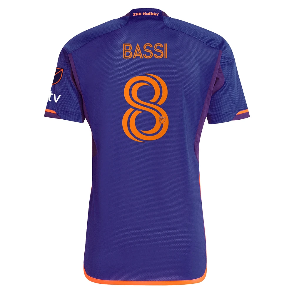 Maillot de joueur authentique violet adidas Amine Bassi Houston Dynamo FC 2024 Still Holdin' pour homme