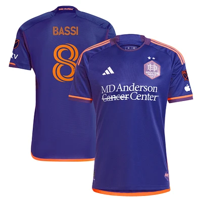 Maillot de joueur authentique violet adidas Amine Bassi Houston Dynamo FC 2024 Still Holdin' pour homme