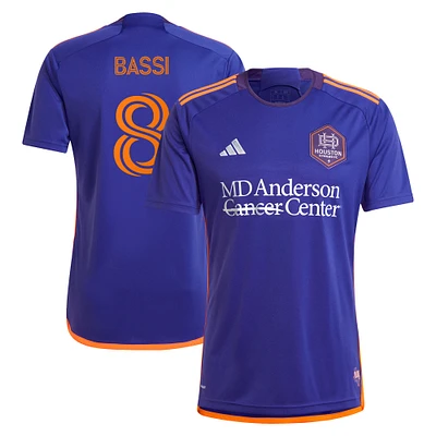 Maillot de joueur adidas Amine Bassi violet Houston Dynamo FC 2024 Still Holdin' Replica pour homme