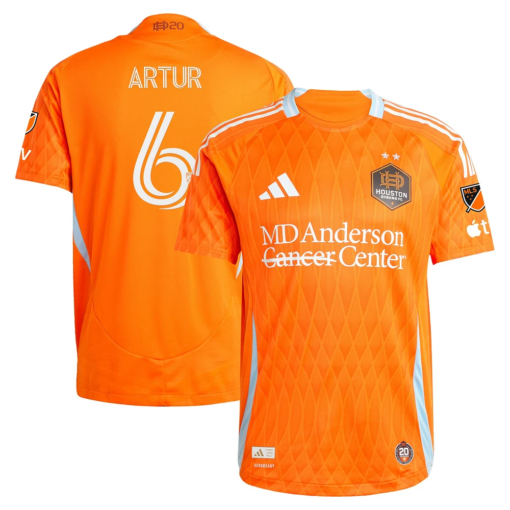 Maillot de joueur authentique adidas Artur Orange Houston Dynamo FC 2025 pour homme