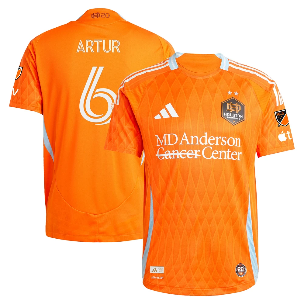 Maillot de joueur authentique adidas Artur Orange Houston Dynamo FC 2025 pour homme