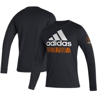 Men's adidas Black Houston Dynamo FC Vintage Performance Long Sleeve T-Shirt