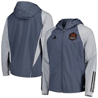 Veste à capuche raglan pour hommes adidas Charcoal Houston Dynamo FC All-Weather