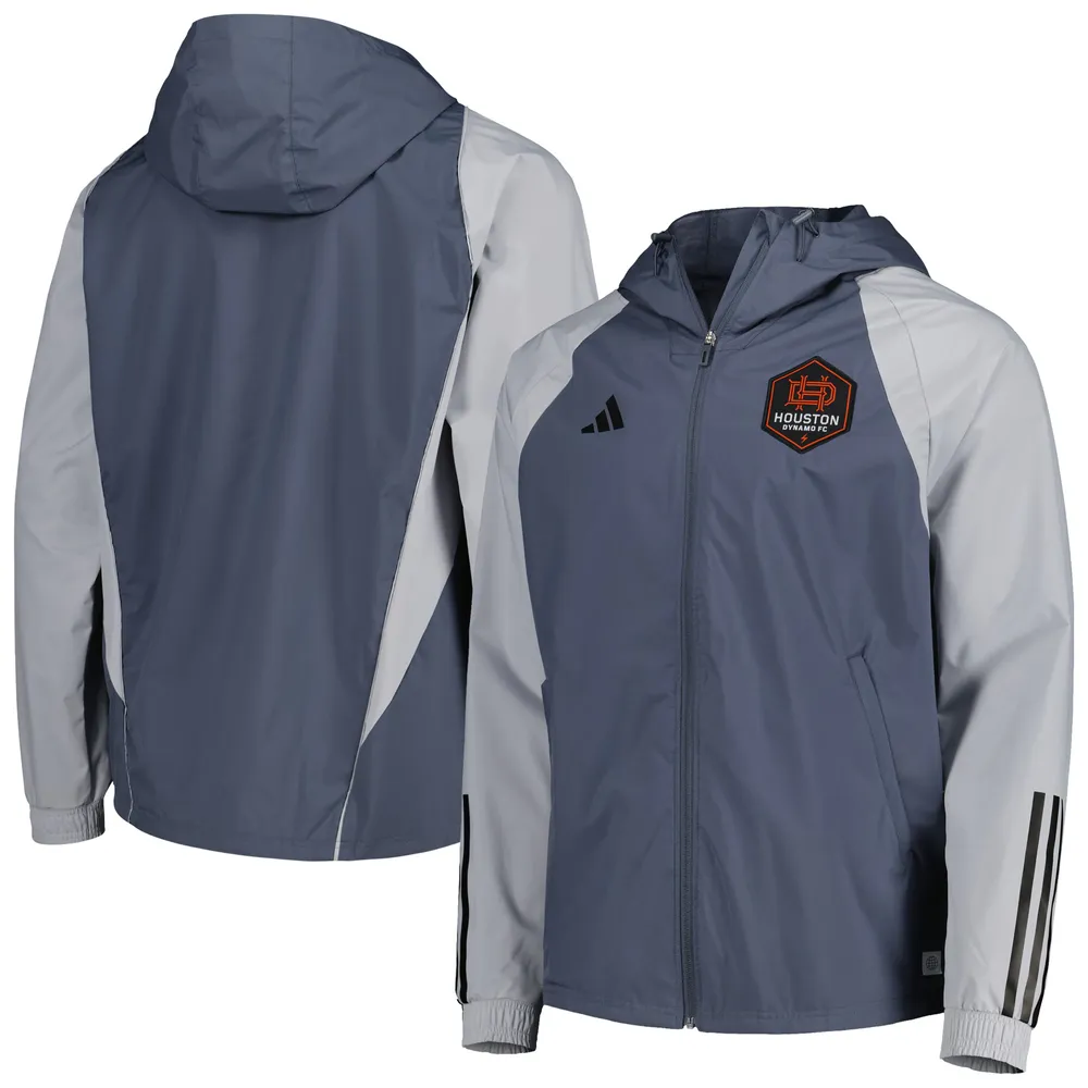 Veste à capuche raglan pour hommes adidas Charcoal Houston Dynamo FC All-Weather