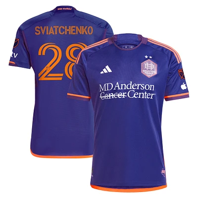 Maillot de joueur authentique adidas Erik Sviatchenko Houston Dynamo FC 2025 Still Holdin' Purple pour homme