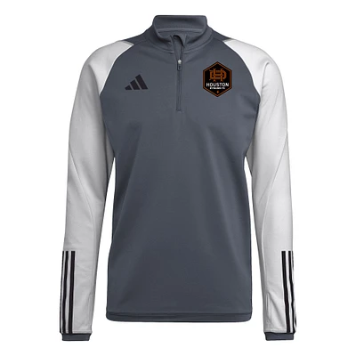 Haut d'entraînement adidas Houston Dynamo FC 2024 On-Field AEROREADY à quart de zip pour homme, gris