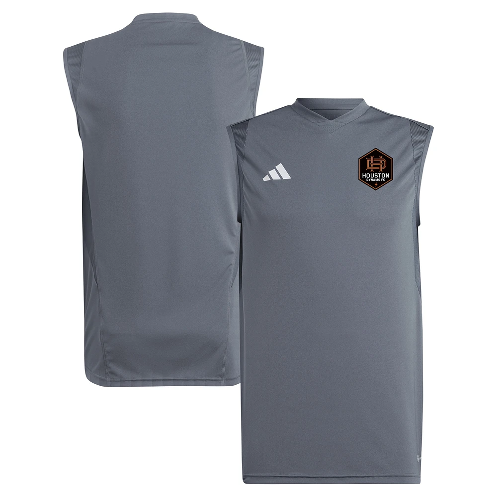 Maillot d'entraînement sans manches adidas Houston Dynamo FC 2024 pour homme, gris