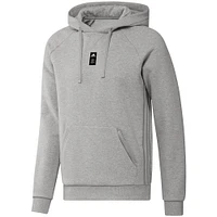 Men's adidas Heathered Gray Houston Dynamo FC Travel Raglan Pullover Hoodie