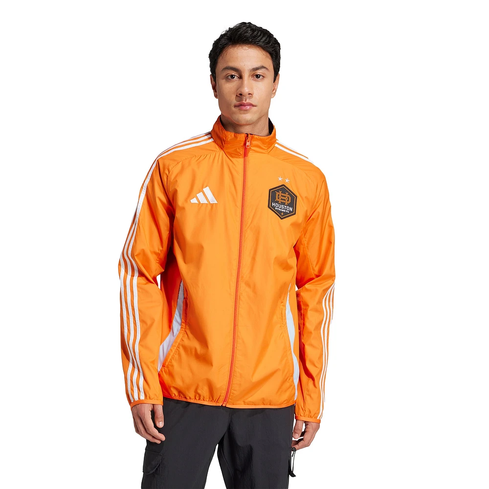 Men's adidas Orange/Purple Houston Dynamo FC 2025 Anthem Reversible Full-Zip Jacket