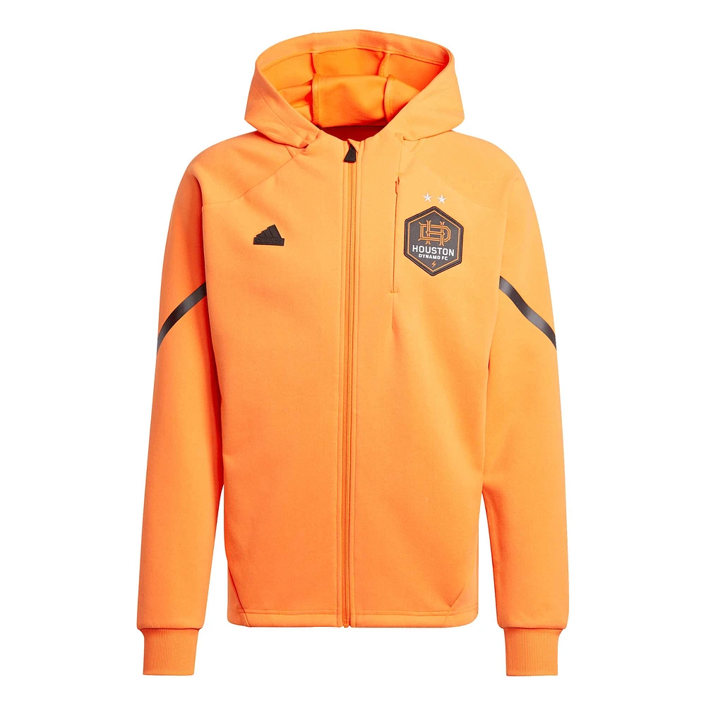 Men's adidas Orange Houston Dynamo FC 2024 Anthem Travel Raglan Sleeve Full-Zip Jacket