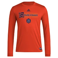 T-shirt adidas Houston Dynamo FC 2024 Hook AEROREADY à manches longues pour homme, orange